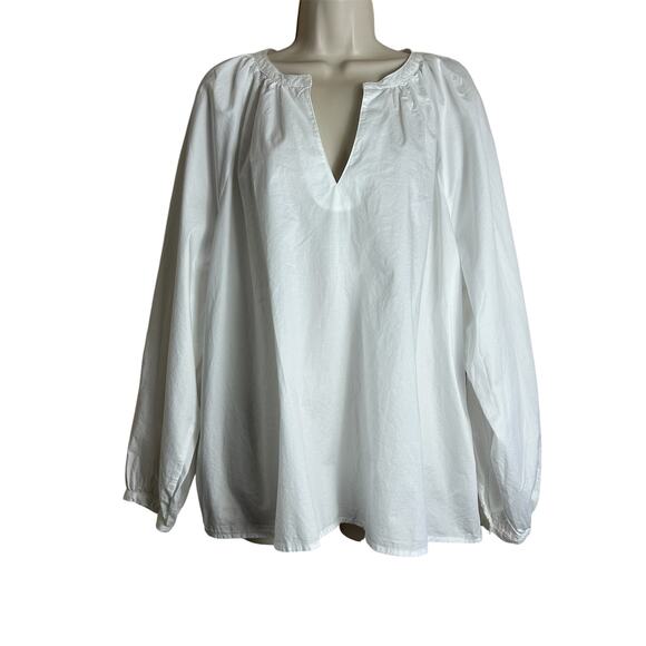 Old Navy XL Women's White Top Blouse Poplin Calla Lily New NWT - Picture 7 of 11